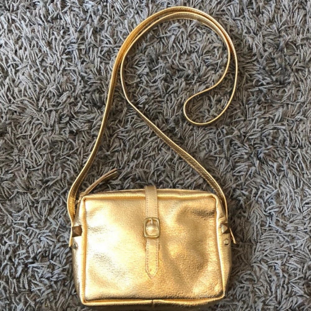 Clare V. Gold Mini Crossbody